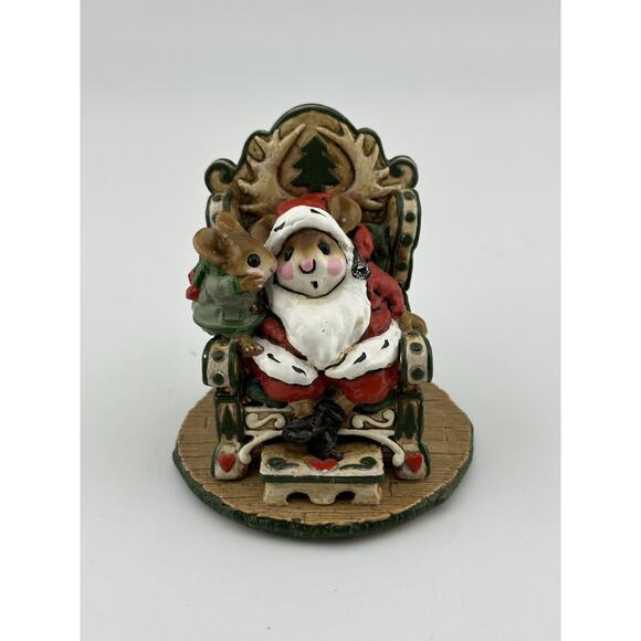 Wee Forest Folk " Christmas Wish" M-203 AP 1995 Santa's Lap Mouse Retired - Picture 2 of 8